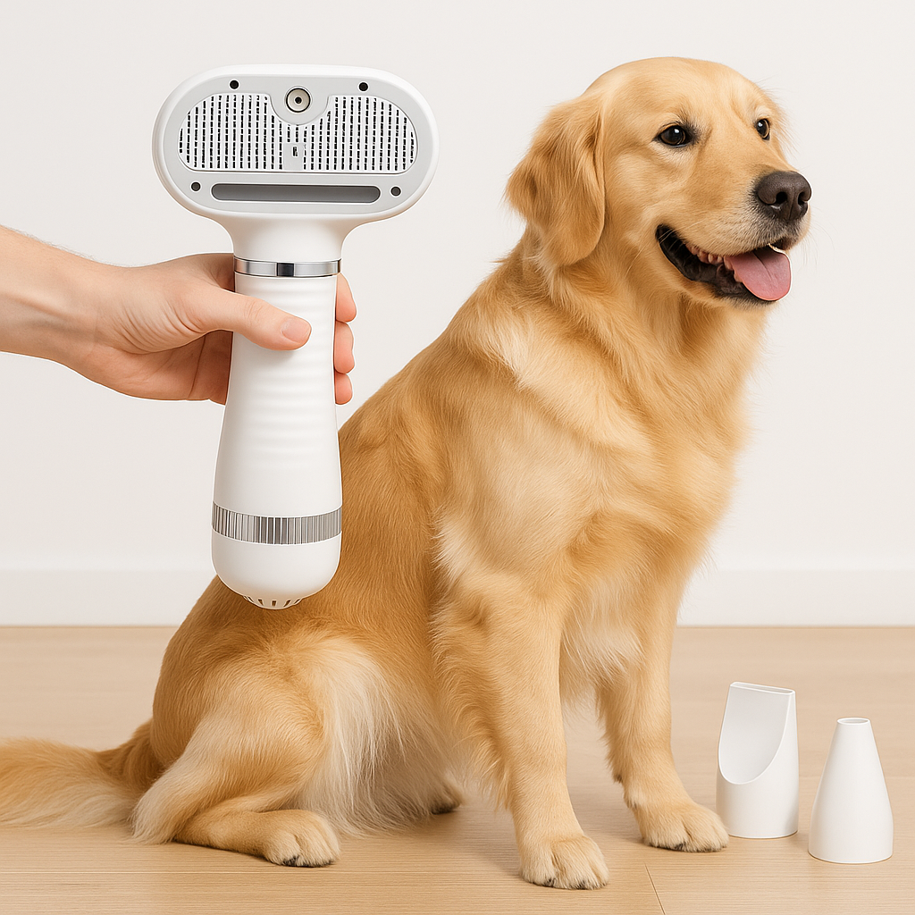 6-in-1 Grooming Kit for Dogs & Cats – Hair Dryer, Clipper, File & Brush | Complete Home Care