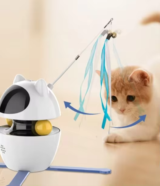 3-in-1 Electric Cat Toy – Interactive Laser, Ball & Feather | Smart Entertainment