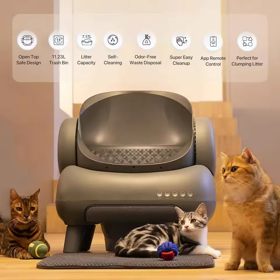 Bac à Litière Intelligent Automatique – Nettoyage Électrique & Hygiène Sans Effort | Ultra Silencieux