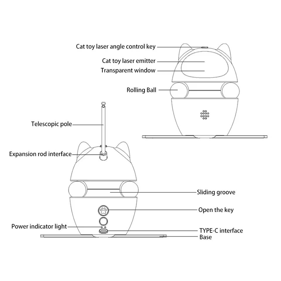 3-in-1 Electric Cat Toy – Interactive Laser, Ball & Feather | Smart Entertainment