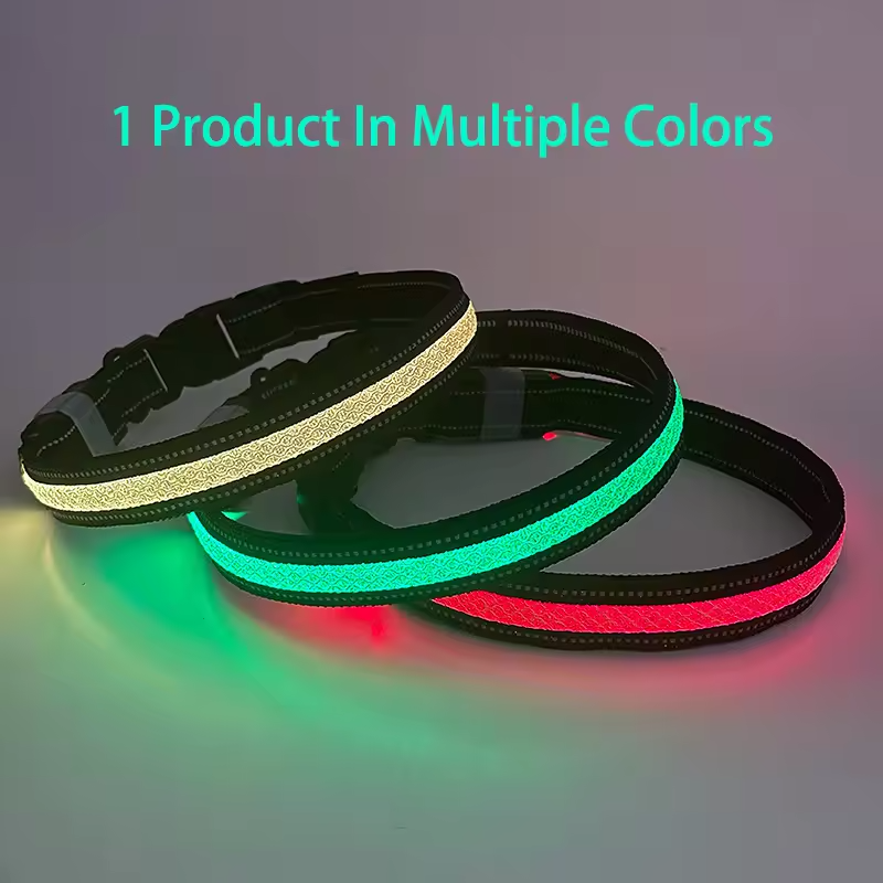 Smart LED Dog Collar – Waterproof, Reflective & App Controlled | Night Safety