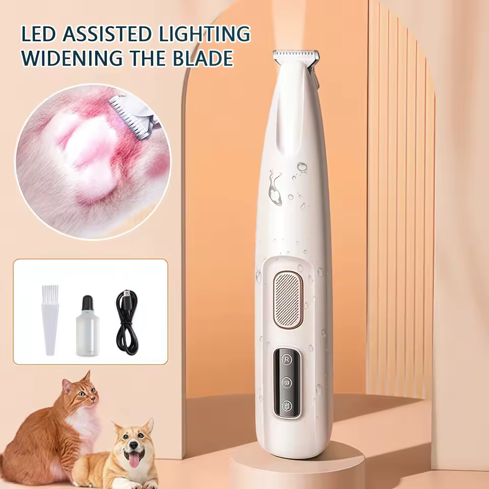 Mini Dog Paw Clipper – Built-in LED & Waterproof | Precise & Quiet Grooming